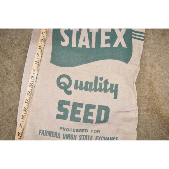 Vtg Statex Quality Seed Sack Bag Feed Farmers Union State Exchange Omaha, NE - Picture 10 of 10